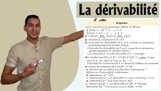 dérivabilité 2bac exercices  la dérivabilité a droite a gauche  dérivée dune fonction réciproque [upl. by Darla286]