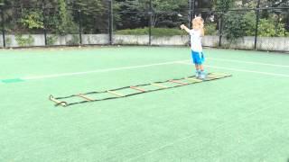 Agility Ladder drills for kids ages 3 [upl. by Lanae]