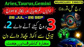 Murcury Traits in Virgo26 jul26 SepMurcury retrogradeAriesTaurusGeminiBurj HamalSorJoza [upl. by Illib]