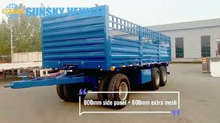 SUNSKY 3 axle drawbar trailer  full trailer for sale [upl. by Erialc]