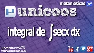 Integral de secx SECANTE BACHILLERATO matematicas [upl. by Hole]