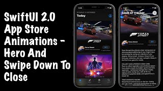 SwiftUI 20 App Store Animations  Hero And Swipe Down To Close Animations  SwiftUI Tutorials [upl. by Cheyney571]