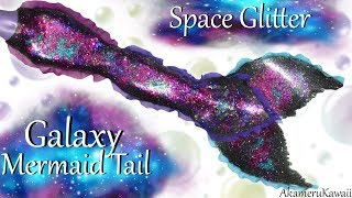 DIY Galaxy Mermaid Tail  Glitter Poseable Doll Tutorial [upl. by Kartis61]