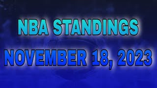 nba standings today November 18 2023  games results  games schedule November 19 2023 [upl. by Llenroc]