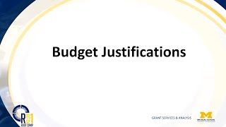 Budget Justifications – NIH Grant Applications [upl. by Iveel982]