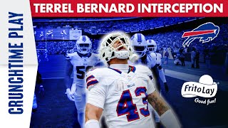 FritoLay Crunchtime Play Terrel Bernard Interception  Buffalo Bills [upl. by Atinit]