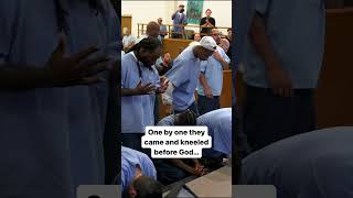 ‼️In San Quentin State Prison incarcerated men FLOODED the altar to KNEEL BEFORE GOD jesussavedme [upl. by Rafaelle]