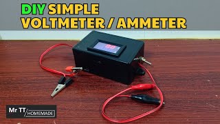 DIY Simple Voltmeter  Ammeter With 0100V 010A Mini Digital VoltAmp Meter  Mr TT Homemade [upl. by Narra782]