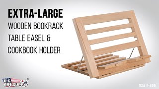 US Art Supply  ExtraLarge Wooden Bookrack Table Easel amp Cookbook Holder  USA E409 [upl. by Xylina]