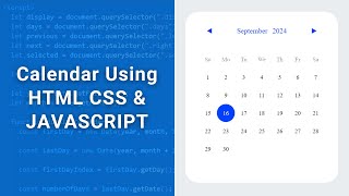 How To Make Calendar Using Css amp Javascript  Calendar Using Javascript  Javascript Calendar [upl. by Lundberg]