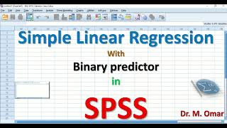 SImple Linear regression with binary predictor in SPSS [upl. by Simson98]