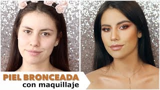 PIEL BRONCEADA Y LUMINOSA SIN SOL ☀️ SUNKISSED amp GLOWY SKIN MAKEUP TUTORIAL [upl. by Ardel]