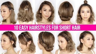 10 Easy Ways To Style Short Hair amp Long Bob  Tina Yong [upl. by Greyso927]