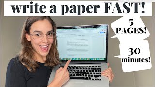 How to Write a 5 Page Paper in 30 MINUTES  2019 [upl. by Jadda]