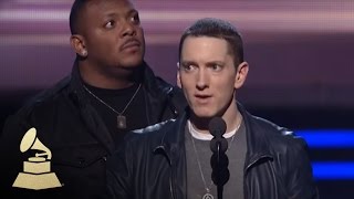 Eminem accepting the GRAMMY for Best Rap Album at the 53rd GRAMMY Awards  GRAMMYs [upl. by Hooper]