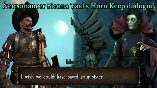 Vermintide 2  Necromancer Sienna Taals Horn Keep dialogue [upl. by Sinned]