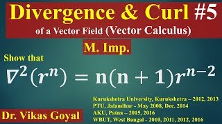 Divergence amp Curl 5 of a Vector Field in Hindi M Imp  Vector Calculus  Engineering Mathematics [upl. by Adnolahs244]