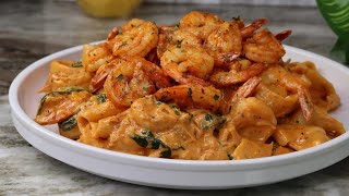 Spicy Creamy Shrimp Pasta Recipe  30 Minute Meal [upl. by Werby]