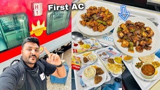 India’s Most Luxurious CR Rajdhani Express First AC journey  Restaurant jaisa khana  IRCTC [upl. by Nahtanhoj]