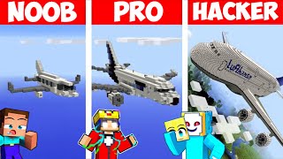 Minecraft NOOB vs PRO vs HACKER RIESEN FLUGZEUG BAU CHALLENGE ⛏ [upl. by Ashok835]