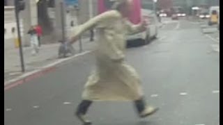 Retarded Pedestrian Almost Gets Killed [upl. by Ammej]