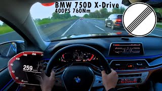 BMW 750d xDrive 400psamp760Nm Night Drive  TOP Speed run 260kmh  by Cars2Drive DE [upl. by Anatniuq955]