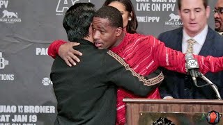 PACQUIAO amp BRONER SHOW LOVE amp RESPECT AFTER FIGHT BOTH HUG IT OUT amp EMBRACE [upl. by Cogan]