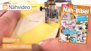 Nähvideo Kurven nähen – Kapitel 17 NähBibel Vol 1 [upl. by Enelear380]