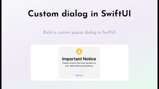 Build a custom popup dialog in SwiftUI [upl. by Nibroc683]