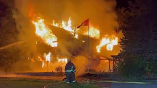 Log House Fire Woodvale School Road Municipality of Port Hope October 1 2023 [upl. by Raab]