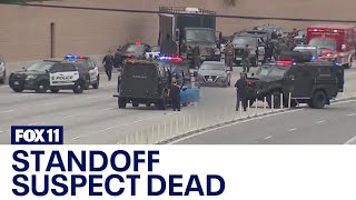 91 Freeway standoff in Anaheim ends with suspect dead [upl. by Mitinger765]