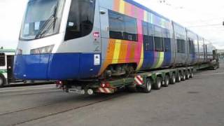 Arrivée du premier tramtrain Avanto à Mulhouse et déchargement [upl. by Jb]