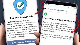 Fix Enable Two Factor Authentication Facebook Problem 2024  Keep your Account Safe Facebook Problem [upl. by Cresida]