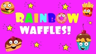 Food recipes Kids make rainbow waffles [upl. by Lothaire623]