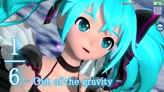 60fps Full風 16 Out of the gravity  Hatsune Miku 初音ミク DIVA English lyrics Romaji subtitles PDA FT [upl. by Vitkun]