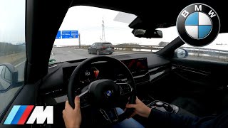 The All New 2024 BMW 5 Series G60 M Sport Autobahn POV Test Drive and Acceleration [upl. by Milburn]