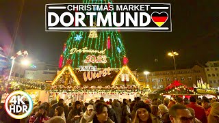 🇩🇪 Dortmund Germanys Best Christmas Market in 2023🎄4K HDR Walking Tour✨ [upl. by Lekkim]