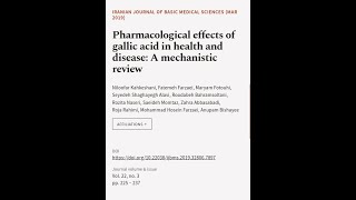 Pharmacological effects of gallic acid in health and disease A mechanistic review  RTCLTV [upl. by Snave]