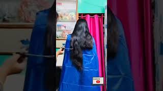 LONG HAIR CUT INTO SHORT haircut hairstyle hair hairtutorial hairtips hairtutorial [upl. by Nuawed91]