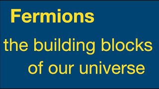 Fermions the building blocks of our universe from fizzicsorg [upl. by Ahtnamas]