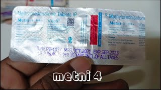 Metni 4 tablet  Metni 4 mg  Methylprednisolone tablet  Metni 4 mg tablet uses in hindi [upl. by Arreic]