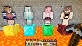 WHICH to SAVE DIAMOND GIRL or EMERALD GIRL or GOLD GIRL or LAVA GIRL or WATER GIRL in Minecraft [upl. by Nawram]