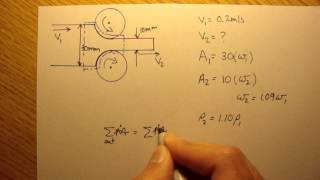 Mass Conservation Example 1 Fluid Mechanics 23 [upl. by Nerad]