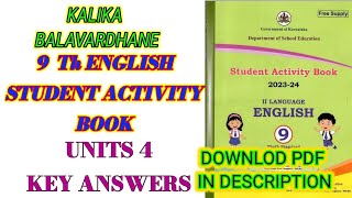 9th English Kalika Balavardhane key answers Unit 4  Kalika Balavardhane learneasilyhub [upl. by Ailama573]