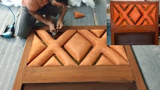 how to make headboard design double bed making 😃 [upl. by Nibaj]