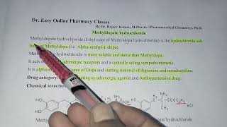 Methyldopate hydrochloridemethyldopaCentrally alfa2 adrenergic agonist antihypertensivepharmacy [upl. by Peedsaj]