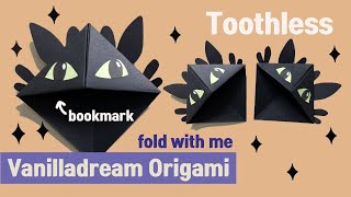 ⭐️Easy Bookmark l Toothless Drawing l How to Draw Toothless l Paper Folding l Paper Craft Bookmark [upl. by Windzer]