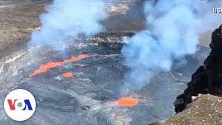 Kilauea volcano eruption Watch incredible footage of lava lake [upl. by Latreece]