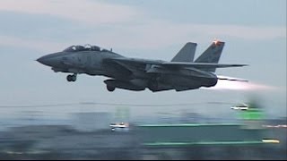 F14 TOMCAT Full Afterburner Take off 1996 Long [upl. by Auqenat]