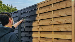 Peindre une clôture en bois  rapide avec un système de pulvérisation Airless  WAGNER [upl. by Ahsiekit]